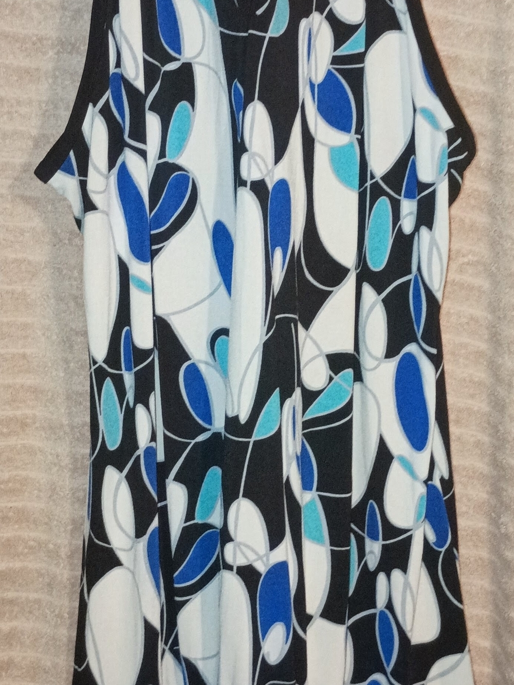 Forever 21 Black Tank Dress with Blue and White Abstract Print